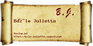 Bőle Julietta névjegykártya